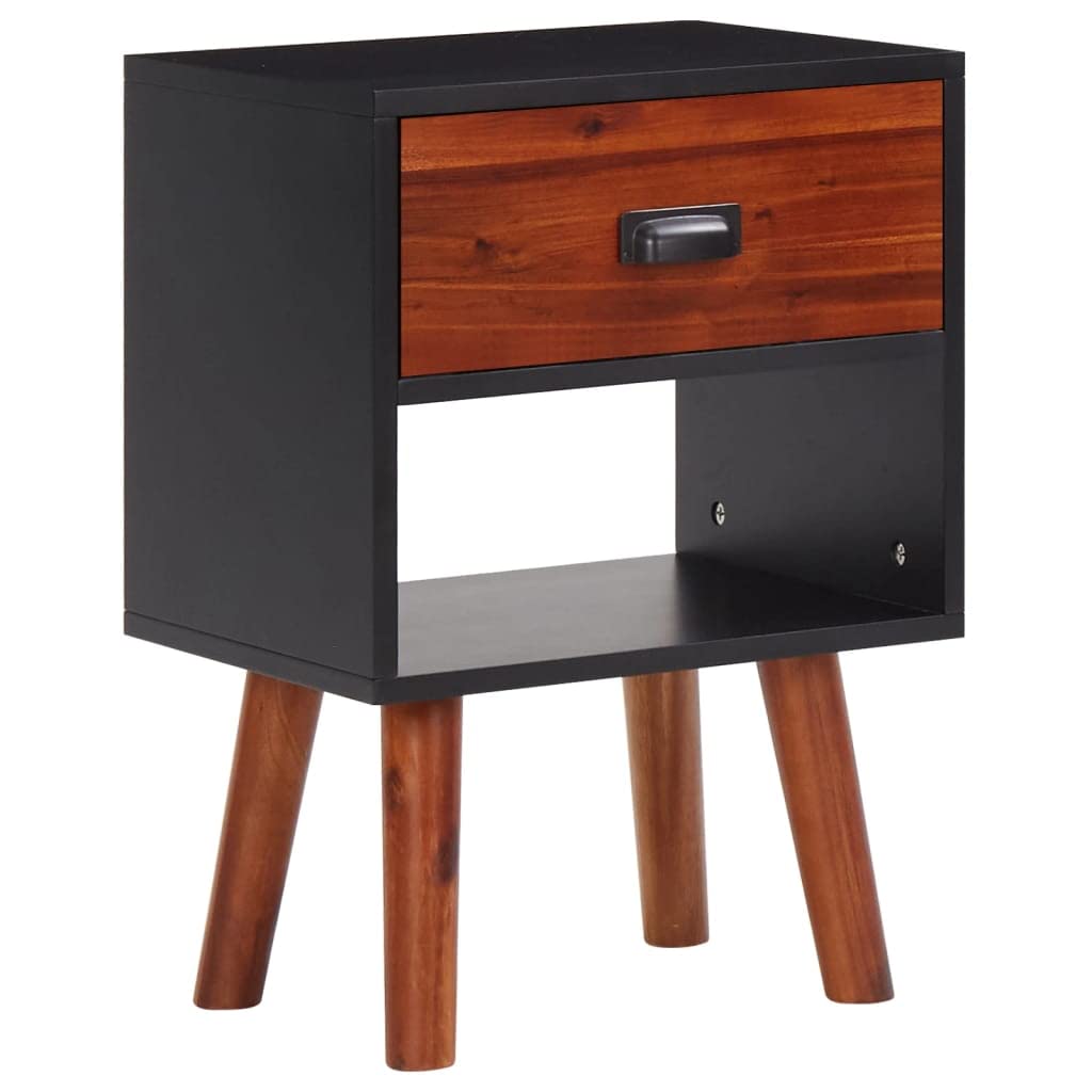 vidaXL Solid Acacia Wood Bedside Cabinet 15.7"x11.8"x22.8"